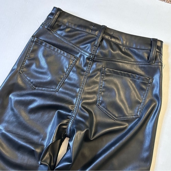 Dollhouse Black Vegan Leather Wide Leg Cropped Pants 26 - Picture 8 of 13